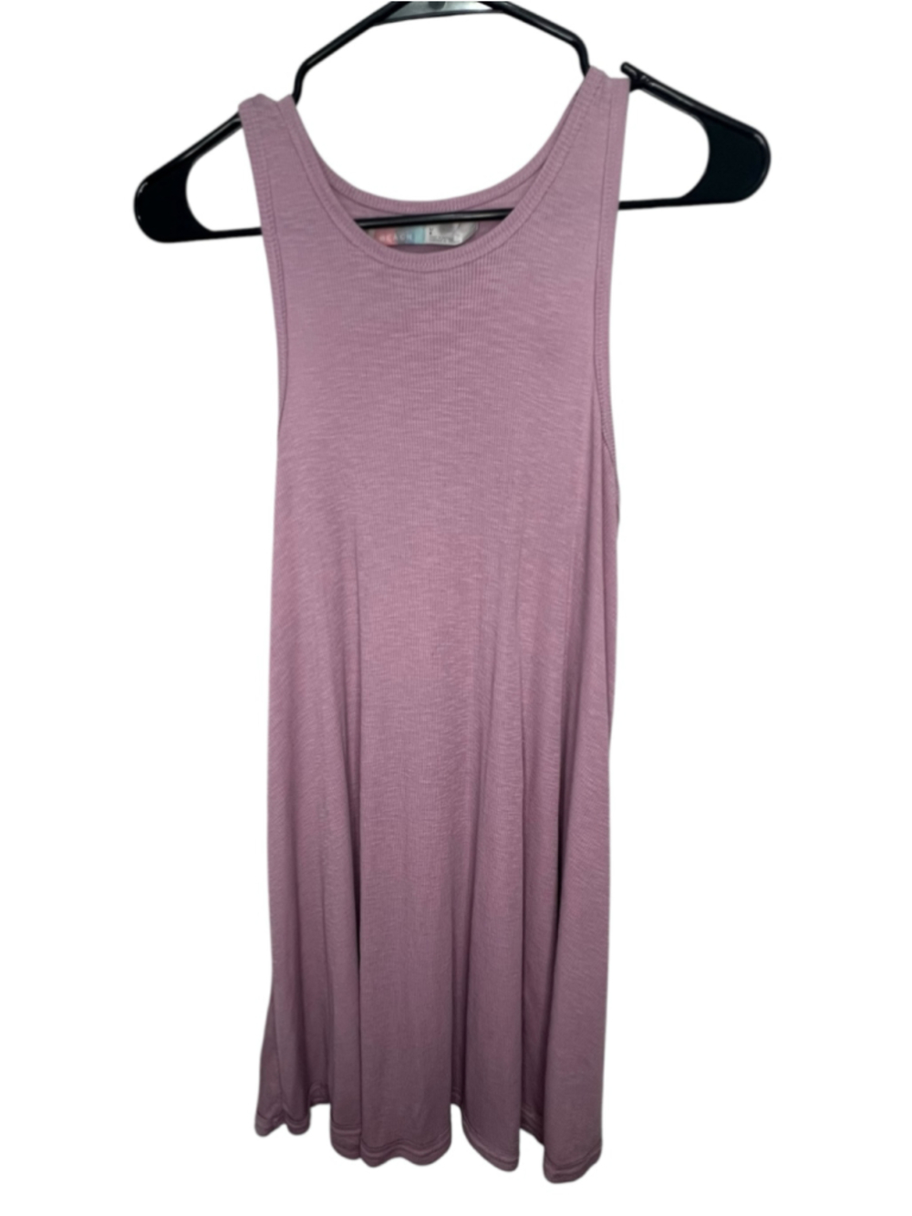 Free People Beach Mauve Ribbed Sleeveless Swing Oversized Tank Dress